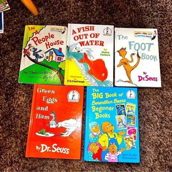 Lot of 5 Vintage Dr. Seuss Hardcover Hardback Kid's Books Nice Variety Fun Reads - Picture 1 of 2